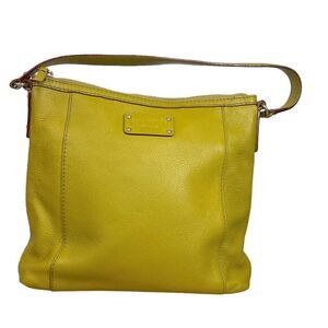 Kate Spade Citron Green "Have Courage" Leather Shoulder Bag Purse